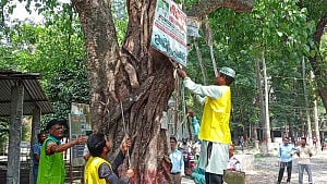 নাটোরে সৌন্দর্য রক্ষায় ব্যানার-ফেস্টুন অপসারণ
