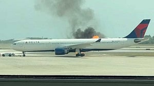 Delta plane suffers engine fire in Orlando