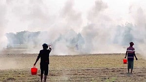 Helmeted men hurl bombs as rival groups clash in Shariatpur