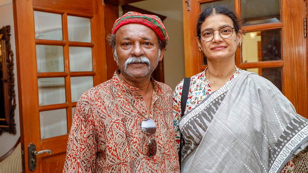 Actor Azad Abul Kalam and his wife attended the Bengali New Year celebration hosted by bdnews24.com on Monday, Apr 14, 2025.