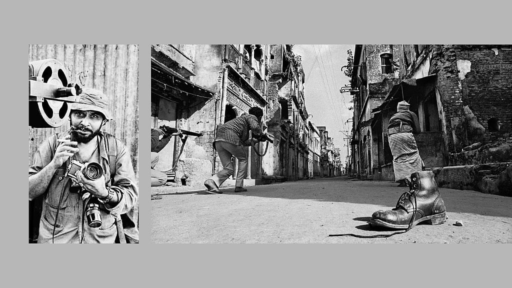 আলোকচিত্রী কিশোর পারেখ ও তার তোলা একটি ছবি।