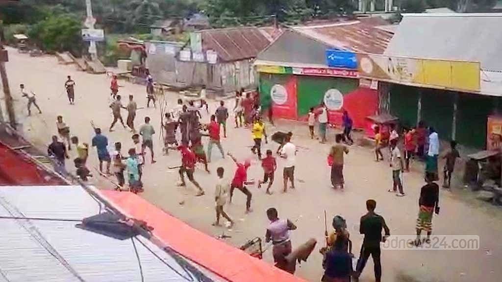 ১২ অগাস্ট, ২০২৫। কিশোরগঞ্জের নিকলীতে বিএনপির দুই পক্ষের সংঘর্ষ।