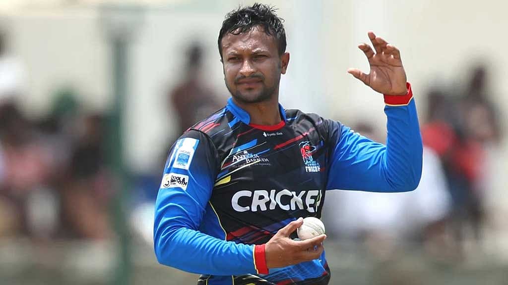 এই ম্যাচেই ৫০০ উইকেটের সীমানায় পা রেখেছেন সাকিব। ছবি: সিপিএল। 