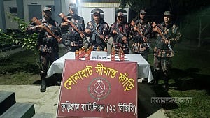 কুড়িগ্রাম সীমান্তে তিন দিনে ৩২ লাখ টাকার ভারতীয় পণ্য জব্দ