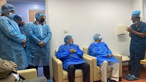 Yunus visits Khaleda in hospital