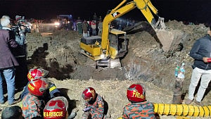Rescue scramble continues after child falls into borehole