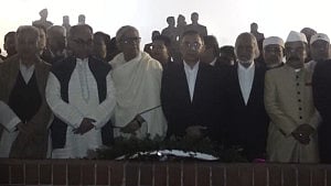 Tarique pays tribute at National Memorial
