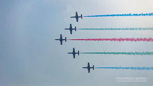 Flypast, parajump on Victory Day