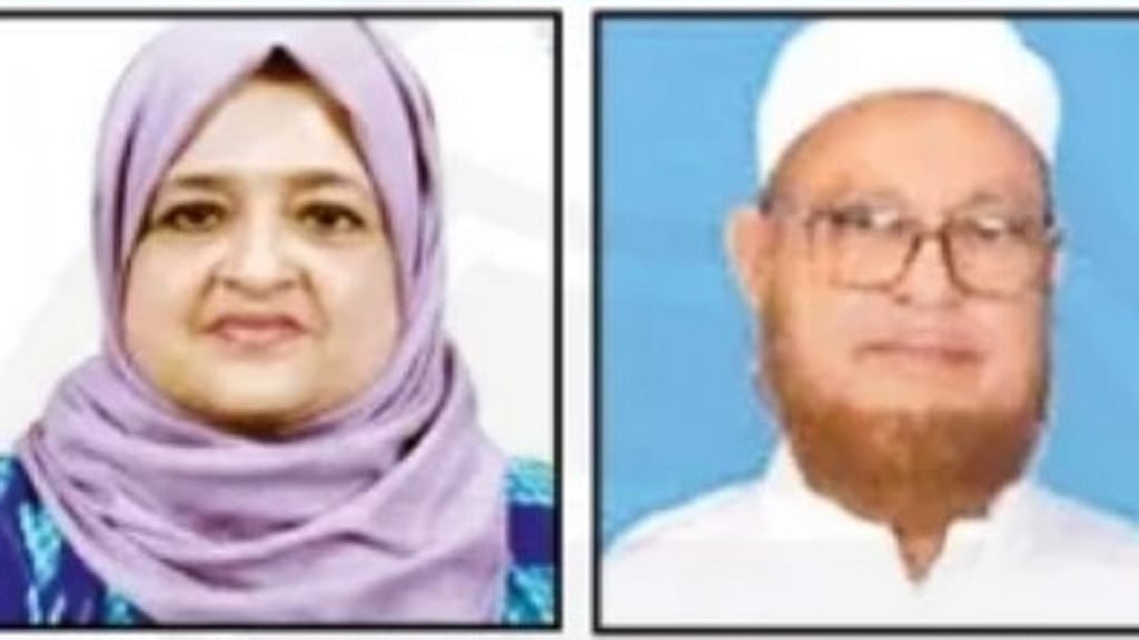 (Sylhet-2) From left: BNP candidate Tahsina Rushdir Luna and Jamaat candidate Principal Abdul Hannan.
