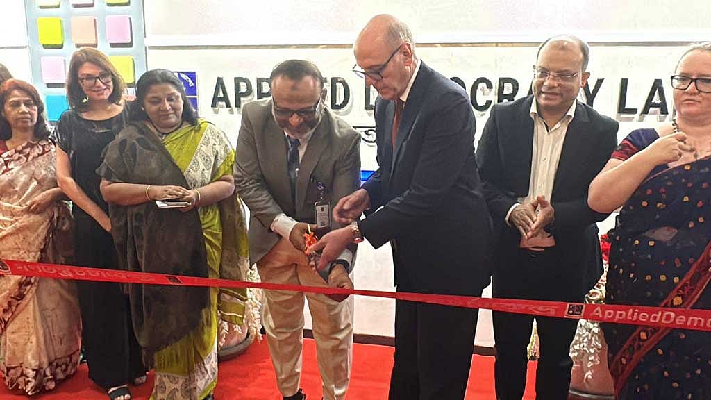 Inauguration of the Applied Democracy Lab at Dhaka University under the Microgovernance Research Initiatives, or MGR programme.