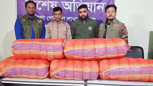 কভার্ড ভ্যানের পাটাতন কাটতেই বেরিয়ে এল দেড় মণ গাঁজা, গ্রেপ্তার ২