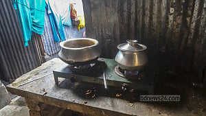 কড়াইল বস্তির অবৈধ সংযোগ, রেস্তোরাঁর রান্নাও হচ্ছে অবারিত