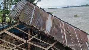 বরিশালে নদীগর্ভে বিলীন ৪ বসতবাড়ি