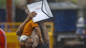 Children suffer in blockade amid downpour