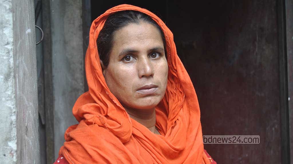 Marzina Begum, the mother of Ramzan Kazi, who was killed in Gopalganj