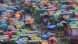 Battery rickshaws fill dumping stations