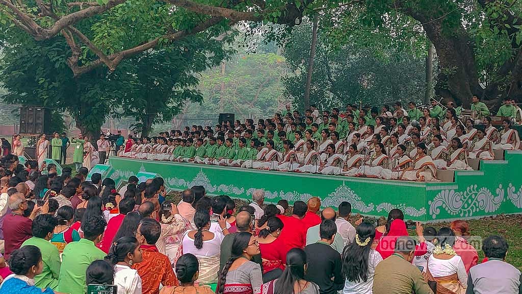 A scene from Chhayanaut’s Pohela Boishakh celebrations marking the Bengali New Year 1430.
