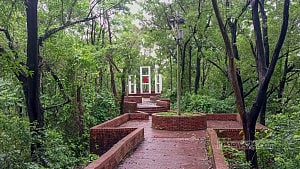 Greenery surrounds Shaheed Minar