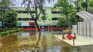 Cumilla Victoria College flooded by heavy rain
