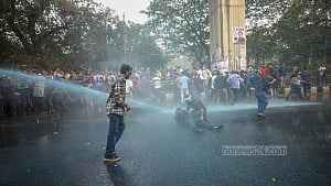 Protests outside Shahbagh Police Station after clashes