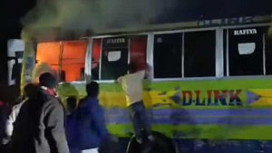 5 vehicles torched, crude bomb blasts overnight
