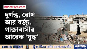 চারপাশে বর্জ্যের পাহাড়, স্বাস্থ্যঝুঁকিতে গাজাবাসী