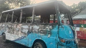Minibus parked on Dhaka-Ctg Highway catches fire