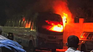 Bus torched in Sutrapur