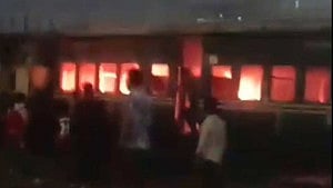 Fire breaks out on stationary train in Tejgaon