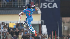 Kohli hits ton as India edge S Africa
