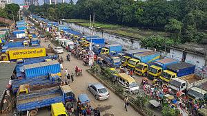 Trucks take over Mayor Annisul Huq Road