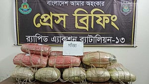 কুড়িগ্রামে র‌্যাবের আভিযানে ৭৬ কেজি গাঁজা উদ্ধার, আটক ১