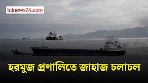 ওমান উপকূলের হরমুজ প্রণালিতে জাহাজ চলাচল
