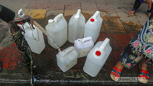 Clean water by the side of the road