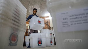 Ballot boxes being prepared for polling stations
