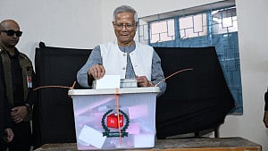 Yunus casts vote in historic polls