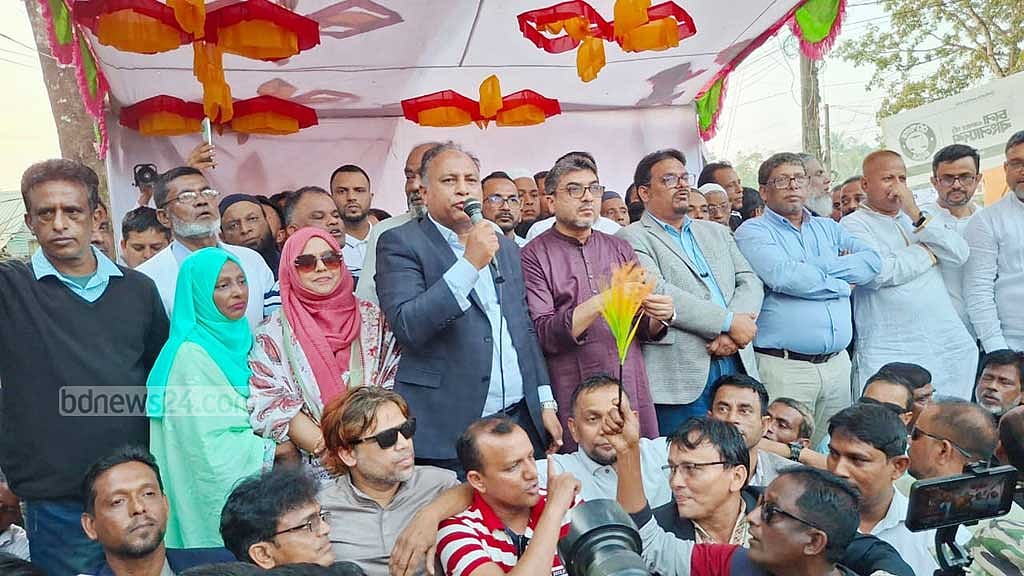 BNP candidate Advocate Emran Ahmed Chowdhury campaigning in Sylhet-6.
