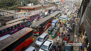 বাড্ডায় রিকশা চালকদের অবরোধ