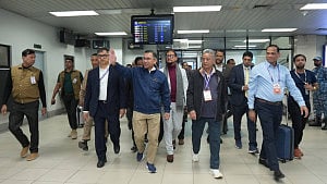 Tarique arrives in Ctg for election rally