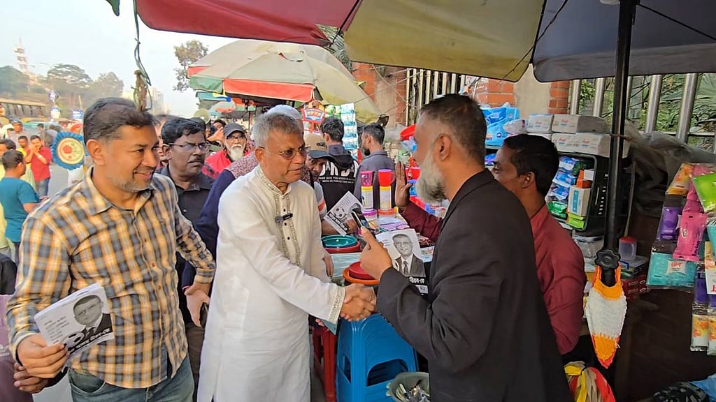 Saiful Alam Nirob, running as an independent after missing out on BNP nomination, is contesting under the “Football” symbol.