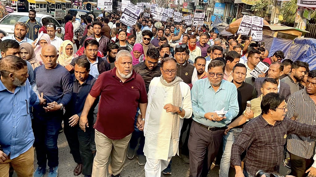 Saiful Haque, head of the Revolutionary Workers Party, is the BNP-led alliance’s candidate in Dhaka-12.