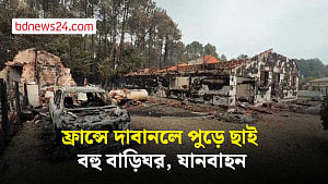 ফ্রান্সের লো পোর্জে দাবানলে পুড়ে ছাই বহু বাড়িঘর
