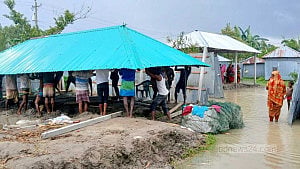 তিস্তার ভাঙনে বাড়িঘর নিয়ে সরছে মানুষ, আশ্রয়কেন্দ্রও হুমকিতে