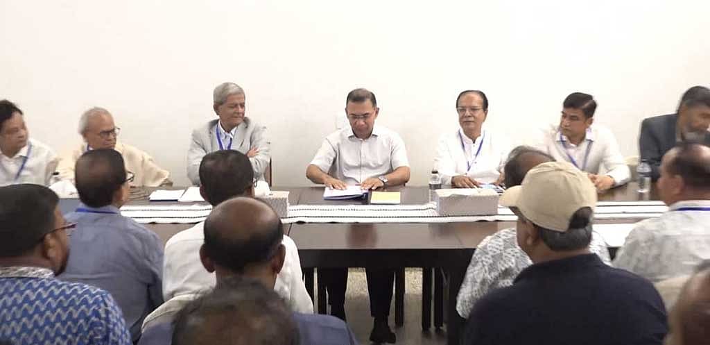 BNP Chairperson Tarique Rahman meets district-level leaders from Rangpur Division.
