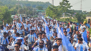 টেকনাফে আর্জেন্টিনা সমর্থকদের শোভাযাত্রা
