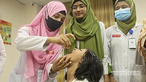 Children receive Vitamin A supplements