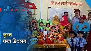 নেত্রকোণায় স্কুলে ফল উৎসব