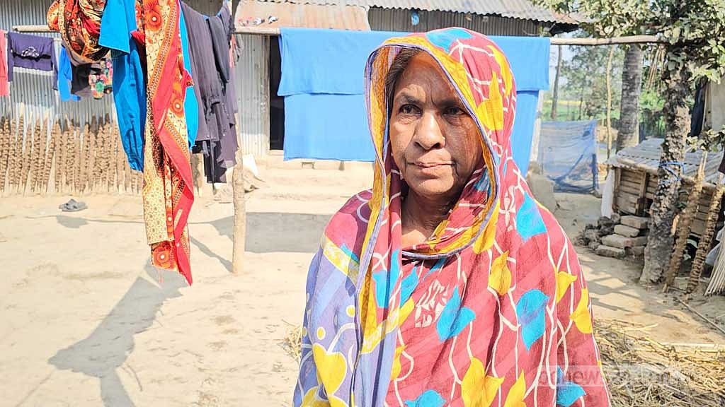 Ibrahim Talukder’s mother Sufia Khatun at their village.
