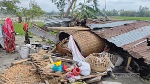 লালমনিরহাটে ঝড়-শিলাবৃষ্টিতে ফসল ও ঘরবাড়ির ব্যাপক ক্ষতি