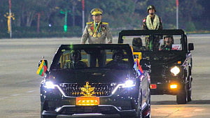 Myanmar junta chief heads to India